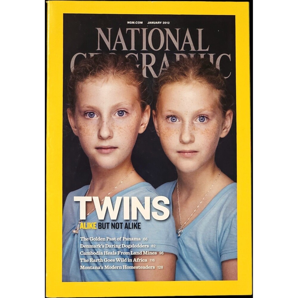 NATIONAL GEOGRAPHIC Magazine January 2012 TWINS Issue Unread IPhone 4S Ad